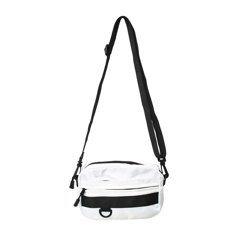 Men's street style crossbody messenger bag in solid colour with 22cm dimensions