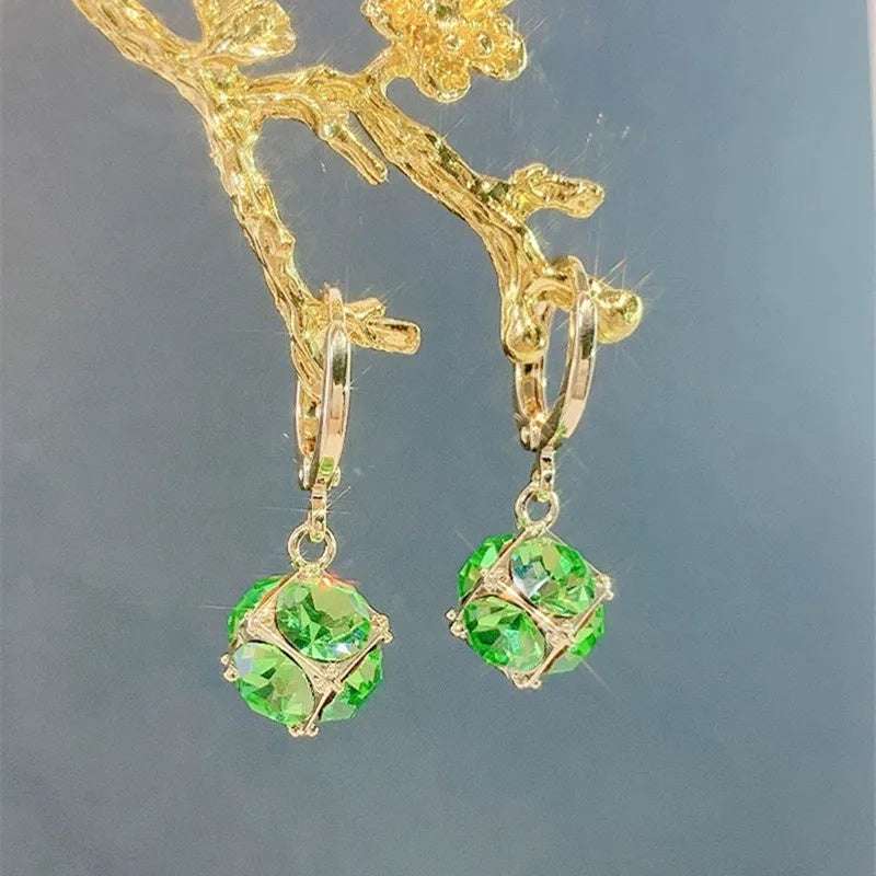 Copper geometry rose earrings with electroplated finish in various colour options