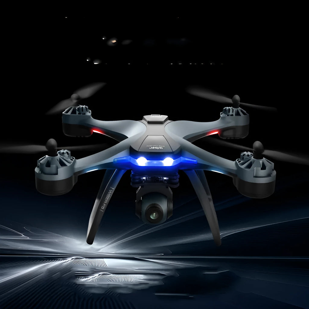 F5 smart ESC plastic quadcopter drone with 4K dual camera, GPS, remote control, and spare fan blades for beginners