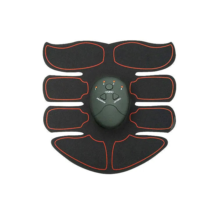 Abdominal muscle patch set with digital display charging in red, blue or yellow edge trim