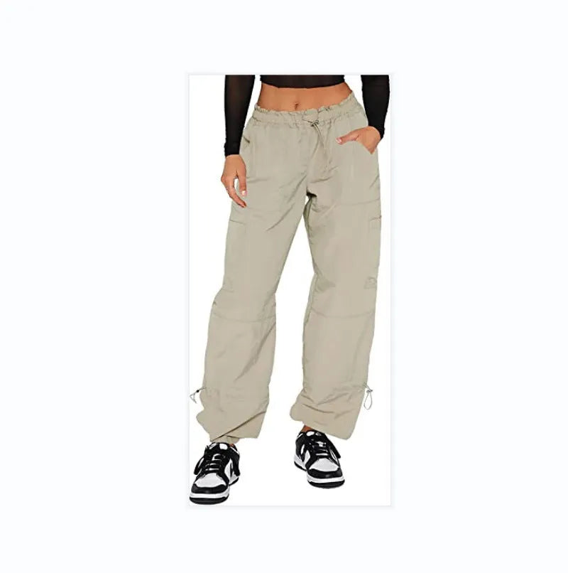 Men's multi-pocket cargo casual pants in a loose straight-leg fit, shown in one of six available colours.