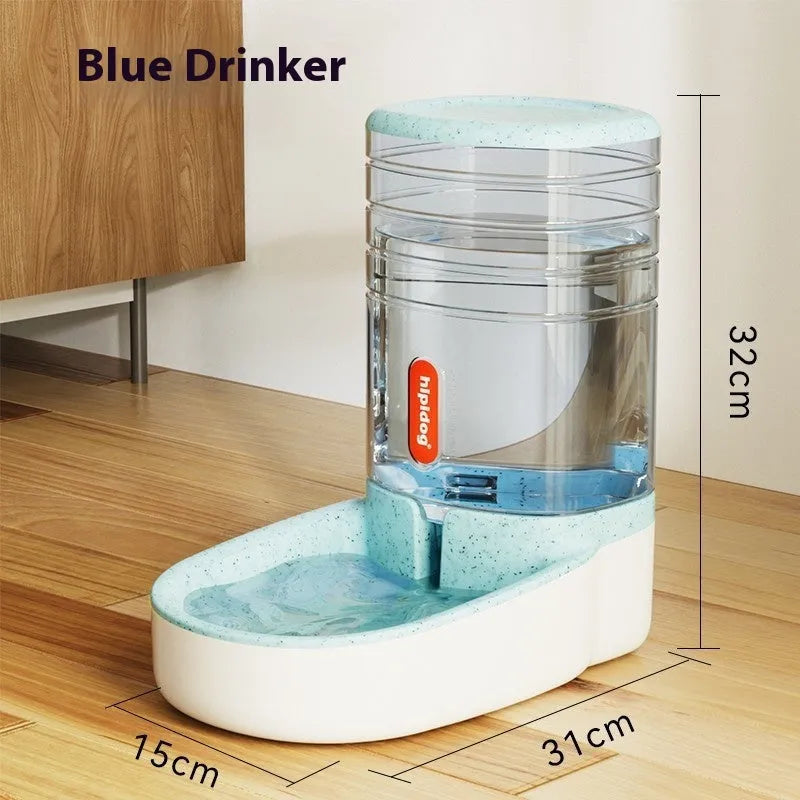 Automatic pet feeder and water fountain with 3.8L capacity in blue, green, grey, or pink colours