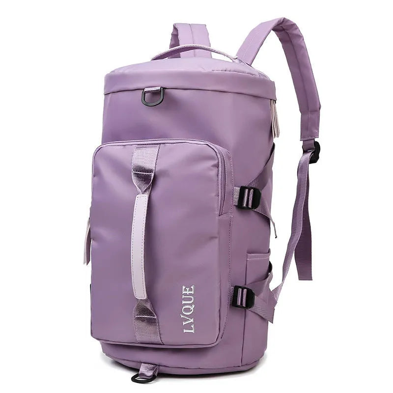 Waterproof nylon gym backpack with separate shoe compartment and combination lock in multiple colour options