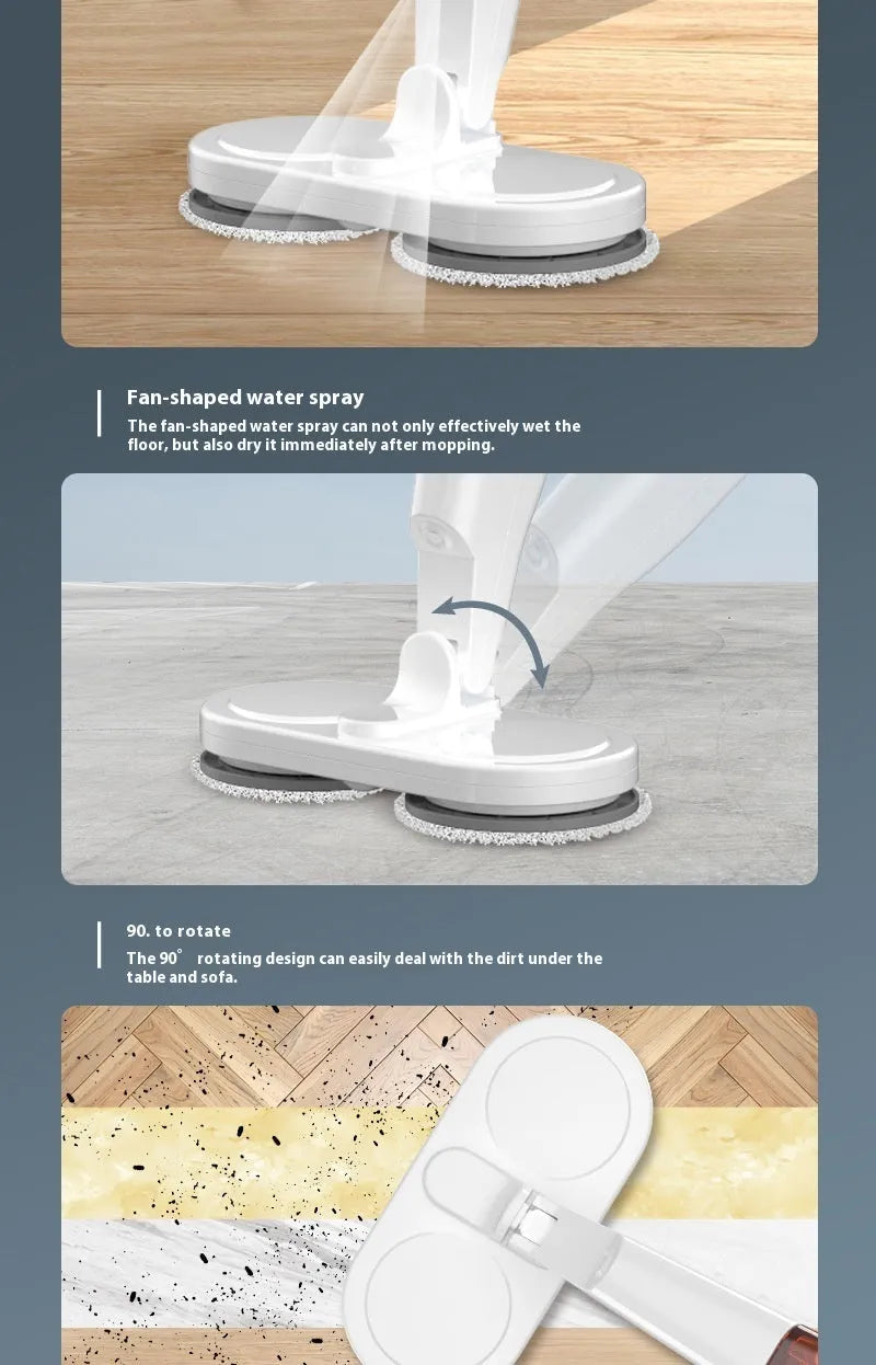 S5 Green cordless sweeping and mopping machine with USB charging port and separate washbasin
