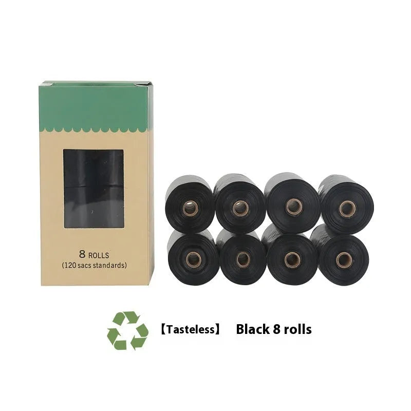 Roll of EPI degradable green pet waste bags with dispenser unit
