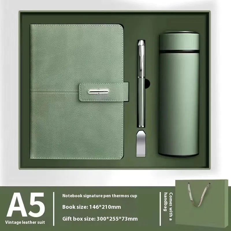A5 PU leather notebook with wood-free paper in multiple colour options including black, red, green, blue and orange