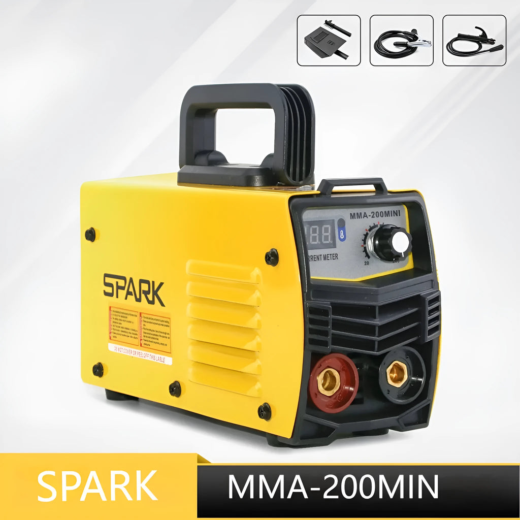 MMA-200MIN 220V DC inverter welding machine kit with face shield and clamps