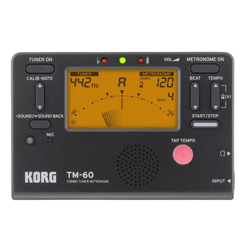 TM-60 model electronic metronome and tuner device with plastic shell