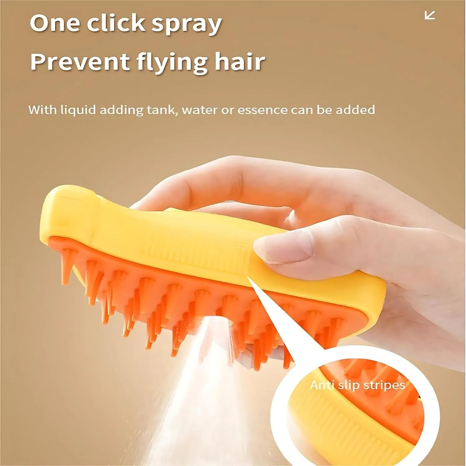 Green rechargeable cat steam brush with silicone bristles and massage function for pet grooming