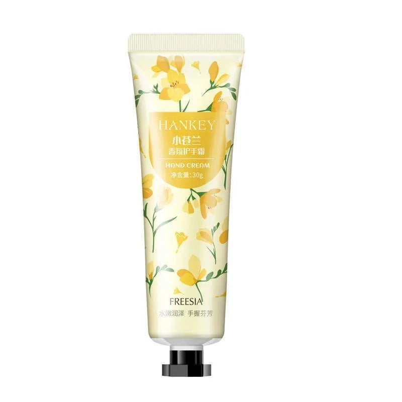 30g tube of fruit-based hand cream with eleven formula options including avocado and green tea