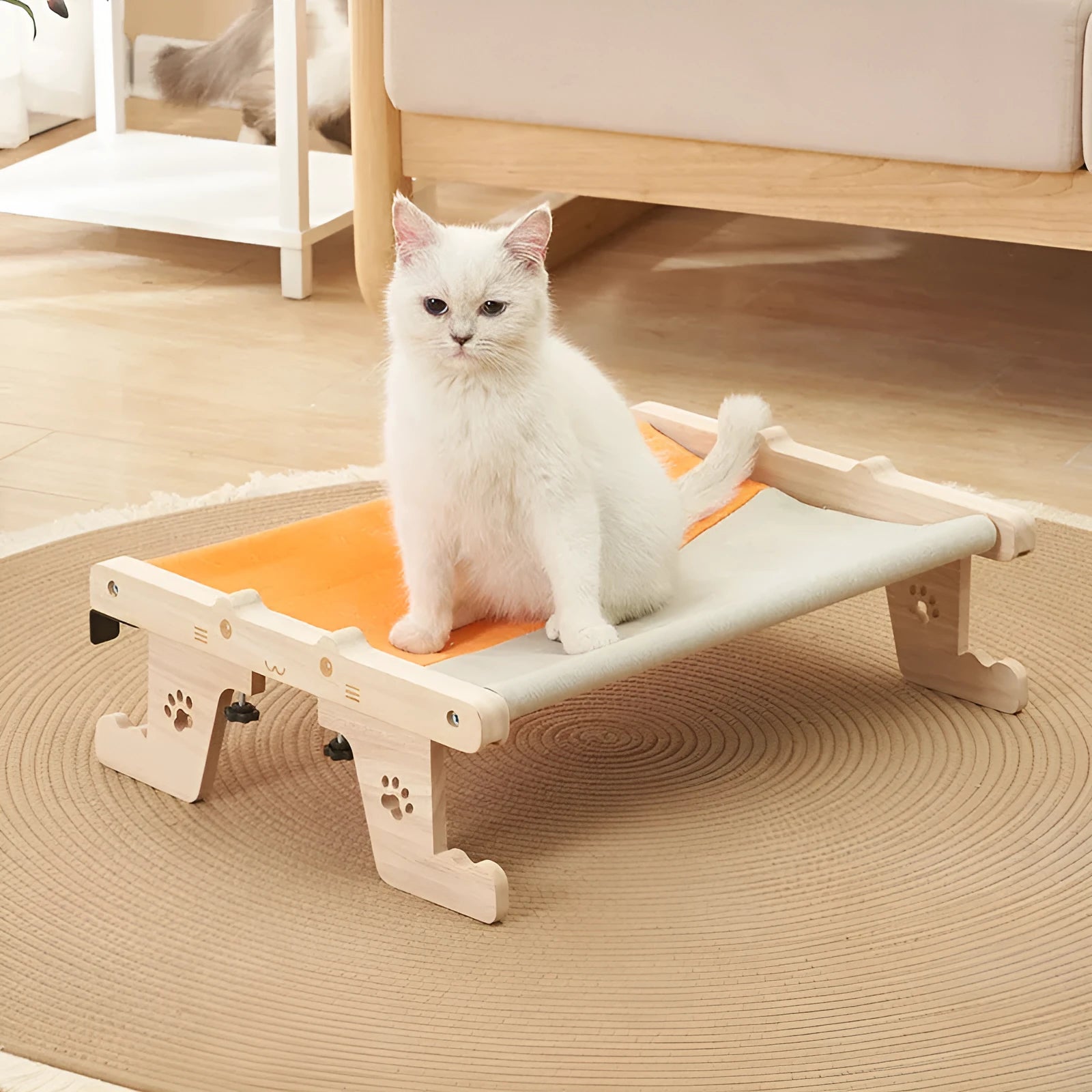 Wooden frame cat hammock hanging bed mounted to window with seven style options