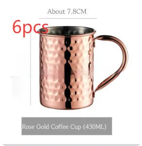 Stainless steel Moscow mule cup with copper plating in multiple colour options and capacity sizes