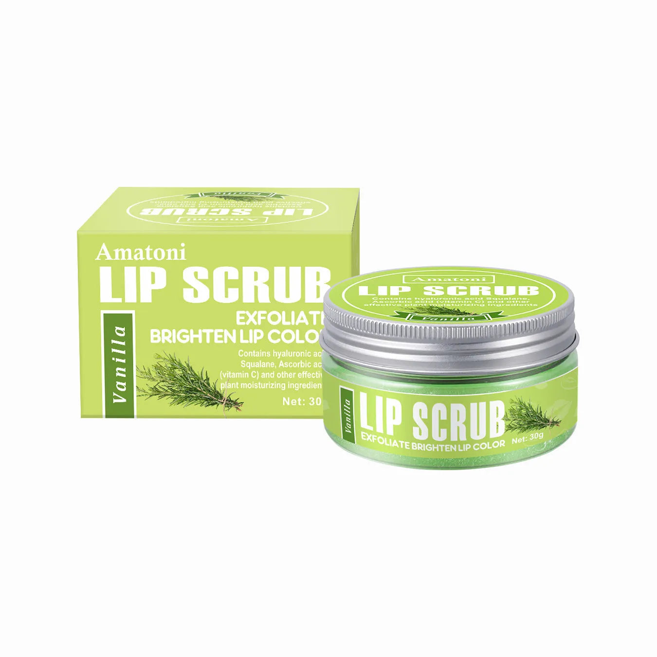 Amatoni Lip Scrub pot with 30g fruit flavour exfoliating cream for lips