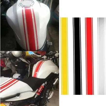 Long black reflective pinstripe motorcycle sticker for gas tank lid customisation