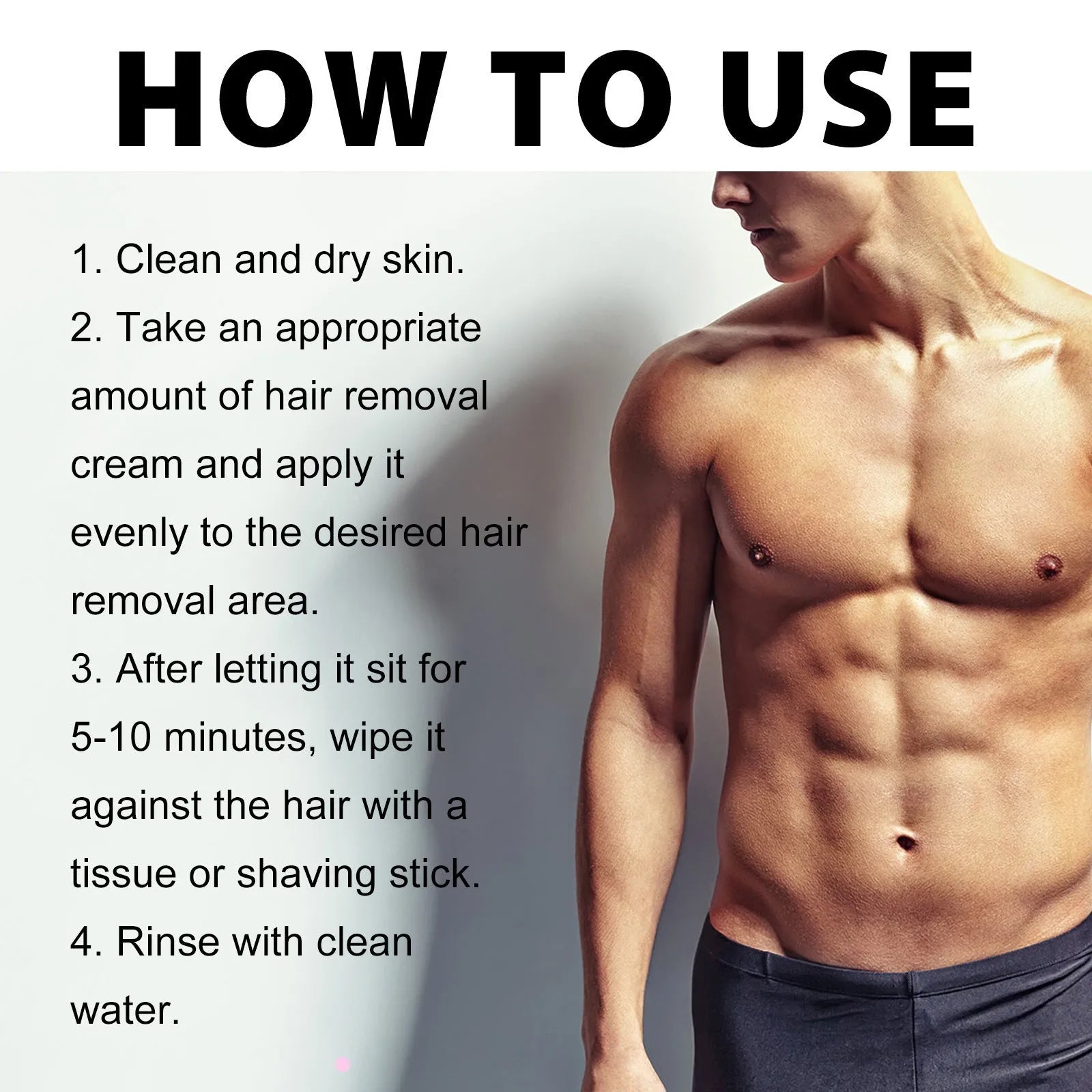 Men's body depilatory cream 100ml for beard armpit hand and leg hair removal