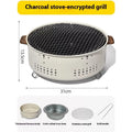 Portable indoor charcoal tea cooking stove with grill rack for 3-5 people