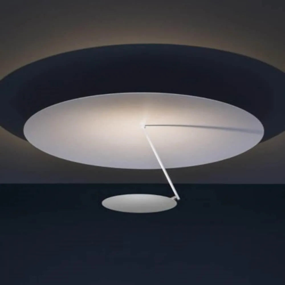 Creative 50cm iron ceiling lamp with LED warm light in white or white gold finish