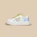 Korean version Meow Rabbit Sea Salt Cheese coloured mesh sneakers with lace-up closure.