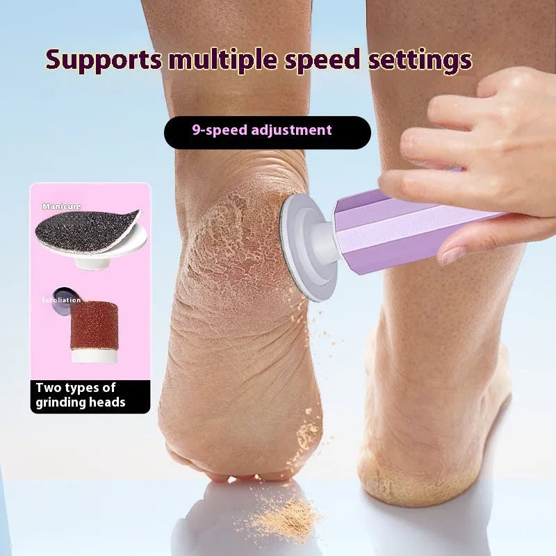 Electric foot callus remover and nail trimmer set with USB cable and exfoliating discs