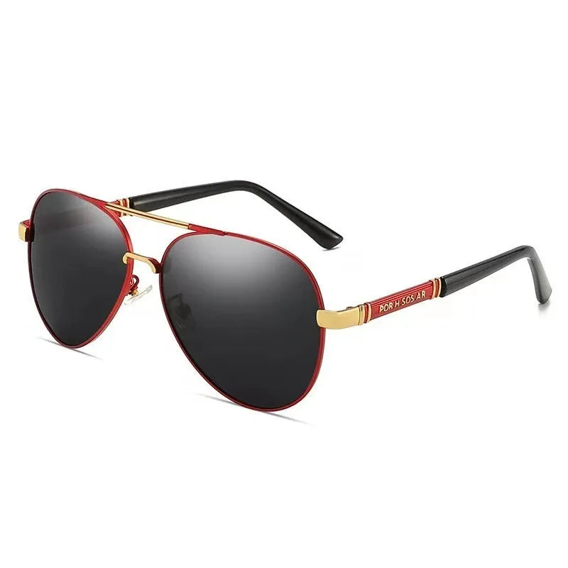 Men's polarised sunglasses with metal frame and dragon phoenix decoration in multiple colour options