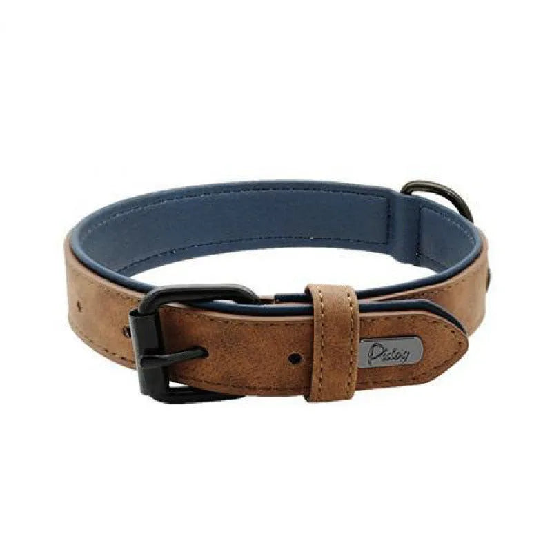 Adjustable anti-loss dog collar in five colour options with metal buckle and double-layer construction