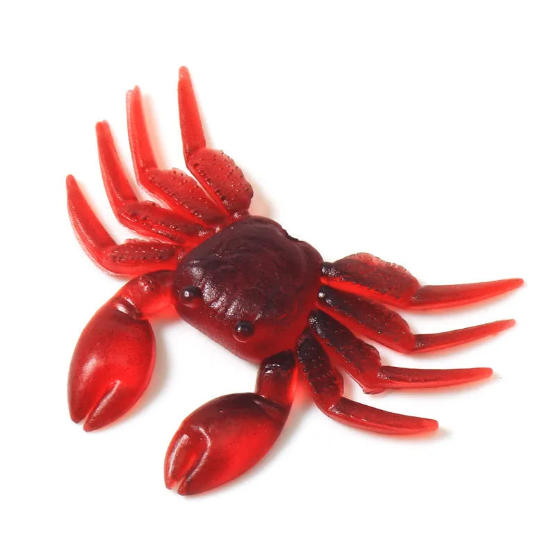 8cm PVC crab fishing lure artificial bait in red and brown colour options
