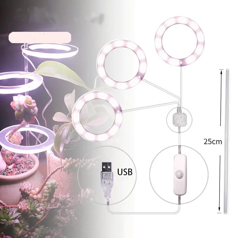 USB LED full spectrum grow light with transparent PC aluminium housing and acrylic stick