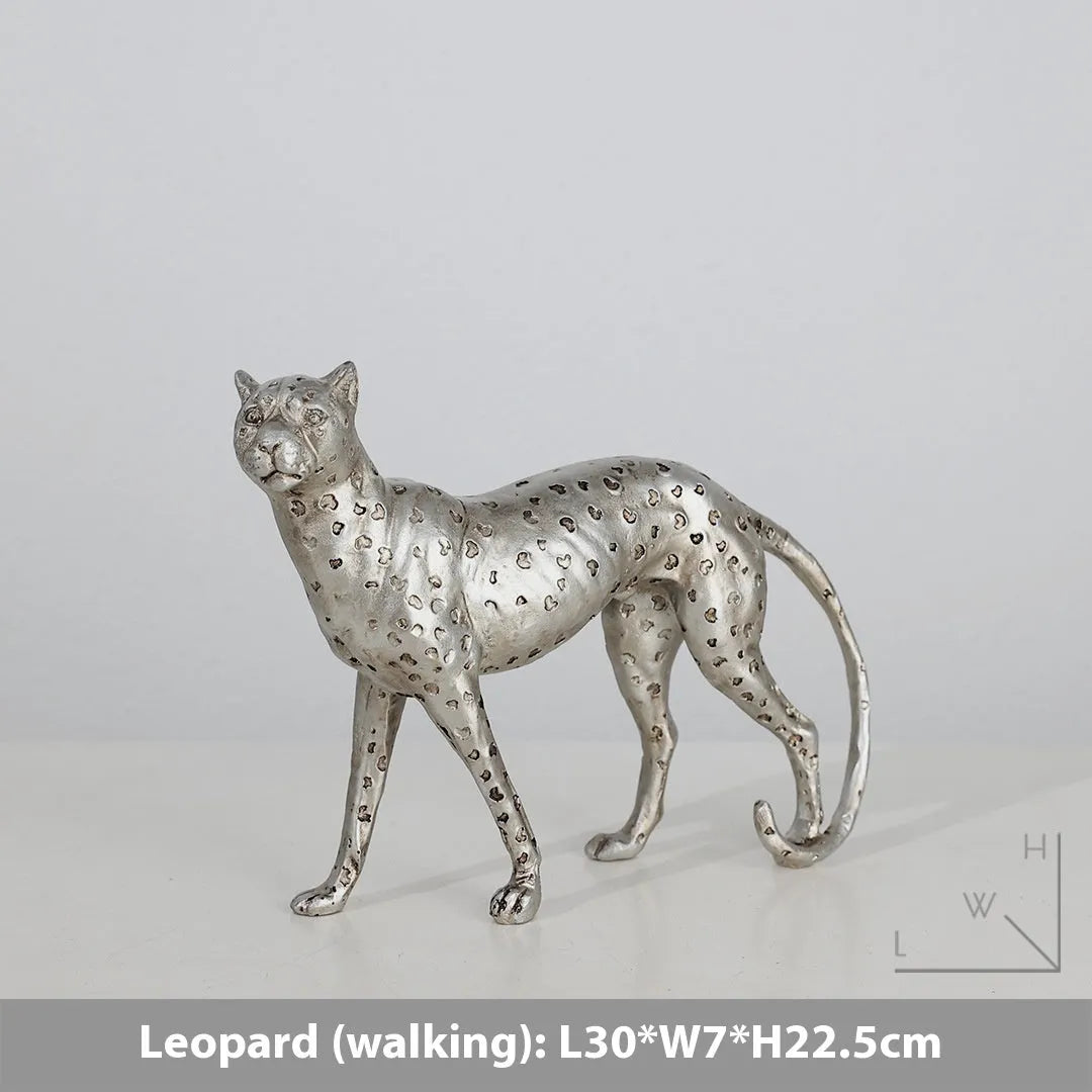 Leopard resin home ornament in American Leopard colour with modern simplicity styling