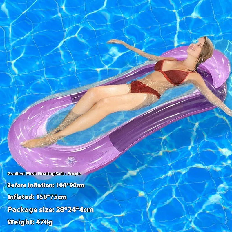 PVC inflatable floating row with thick sequins and wave design in multiple colour patterns