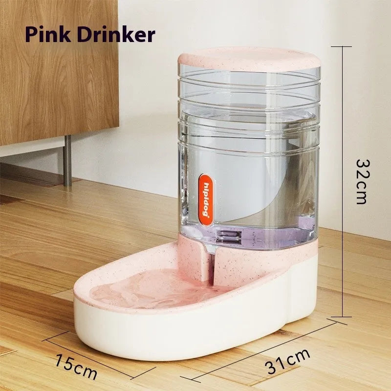 Automatic pet feeder and water fountain with 3.8L capacity in blue, green, grey, or pink colours