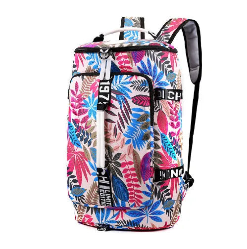 Waterproof nylon gym backpack with separate shoe compartment and combination lock in multiple colour options