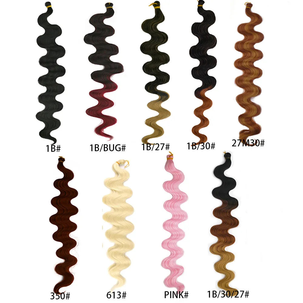 Wine red 24-inch crochet braid hair extensions with big wave texture on display