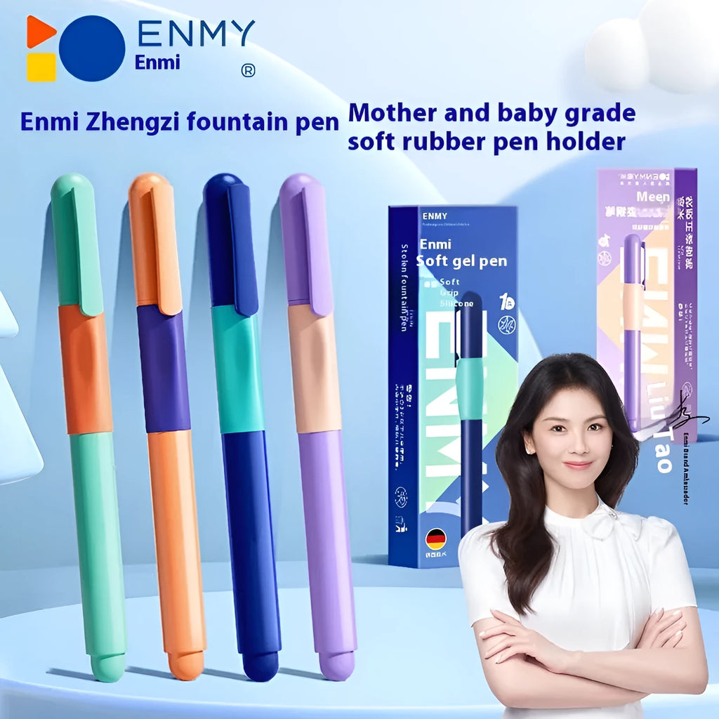 Student posture correction pen with plastic shell in blue, green, purple, and orange colour options
