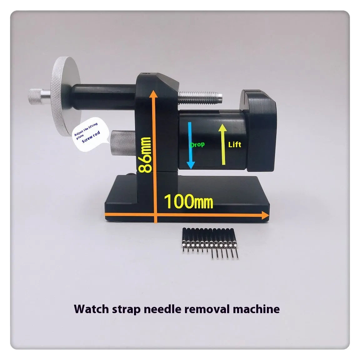 Alloy steel watch strap removal machine tool with dimensions 150x115x80mm.