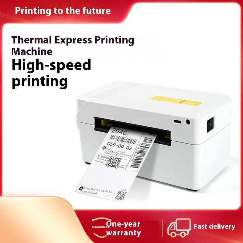 FlashLabel thermal express order label printer with USB cable on a desk