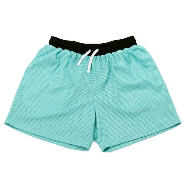 Men's mesh quick-drying sports shorts in solid colours for athletic activities