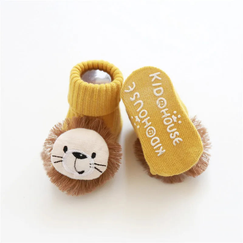 Cotton baby floor socks in various colours for crawling and walking