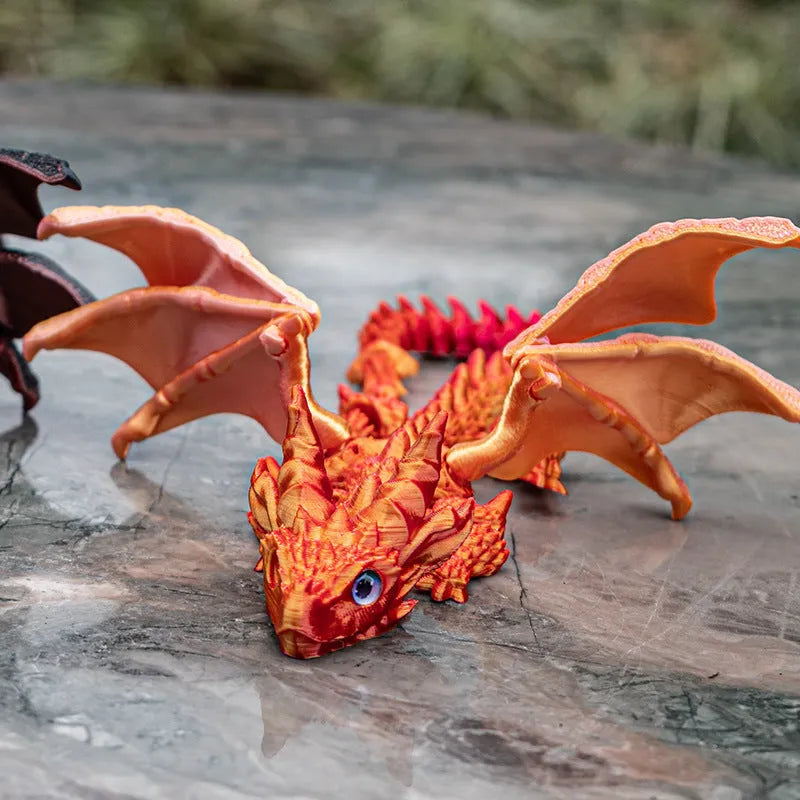 Red gold PLA plastic dragon wings decoration toy with 25cm wingspan for costume accessories