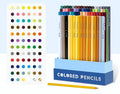 Boxed set of 72 or 126 soft core colour pencils with basswood barrels for art and examination use