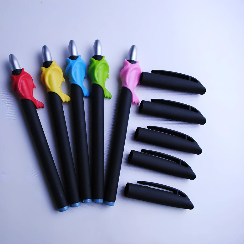 Automatic fading pen core set with 0.5mm tip, blue ink, 130mm plastic body, eight cores included