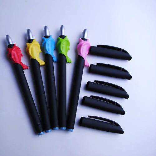 Automatic fading pen core set with 0.5mm tip, blue ink, 130mm plastic body, eight cores included
