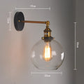 20cm retro round ball glass wall lamp in amber colour with aluminium holder.