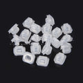 BMW interior plastic buckle fasteners for E39 and E38 models, transparent clips measuring 17.3mm by 15.2mm