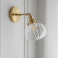 Pumpkin-shaped glass wall lamp with water ripple transparent or solid blue glass shade