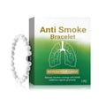 Blue synthetic turquoise smoke prevention bracelet with magnetic clasp on wrist