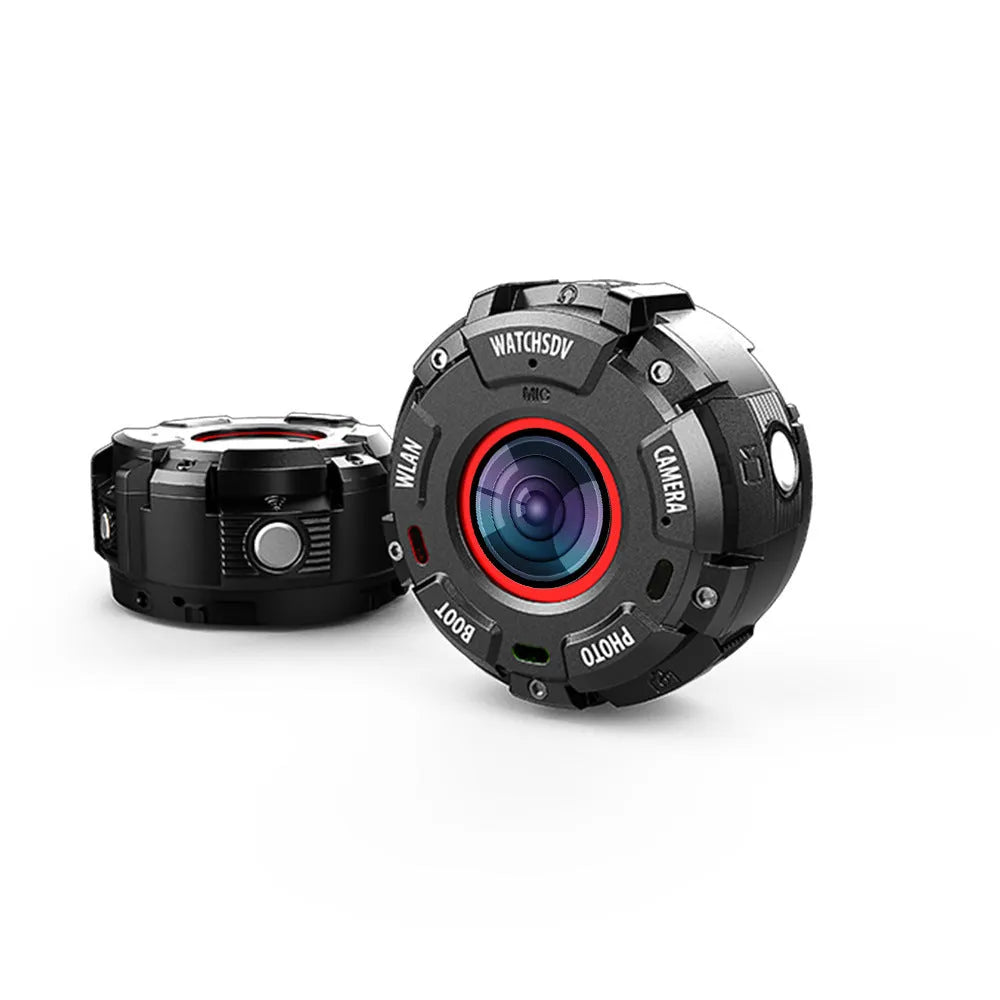 Black waterproof sports digital camera with 290mm length body and dust-resistant construction