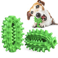 Green cactus-shaped dog chew toy with textured cleaning surfaces and central treat channel