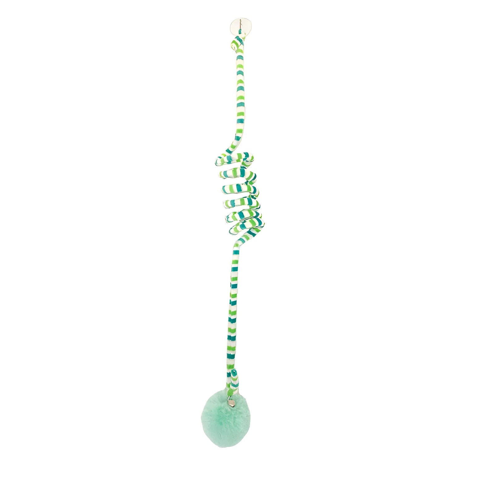 Hanging cat toy with suction cup, inflatable ball, and bell stick in multiple colour options