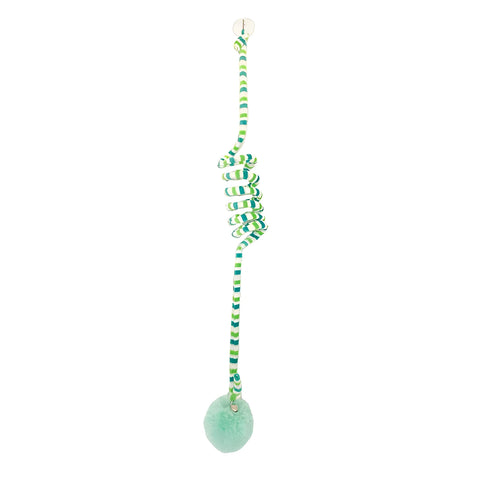 Hanging cat toy with suction cup, inflatable ball, and bell stick in multiple colour options