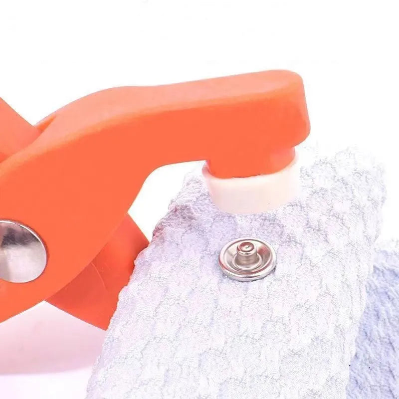 Stainless steel five claw clothing button with pliers tool for no-sew garment repair